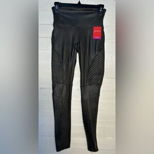 NWT Spank faux leather moto leggings, Gunbarrel gray, women’s size medium.